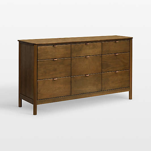Babyletto Bondi Natural Walnut Wide 9-Drawer Kids Dresser