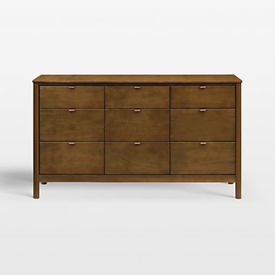 View Babyletto 61" Bondi Natural Walnut Wide 9-Drawer Kids Dresser details