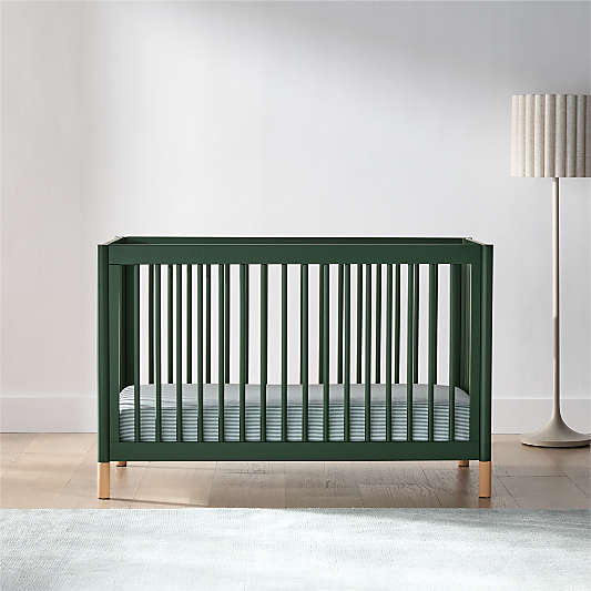 Babyletto Gelato Forest Green Natural Wood 4-in-1 Convertible Crib