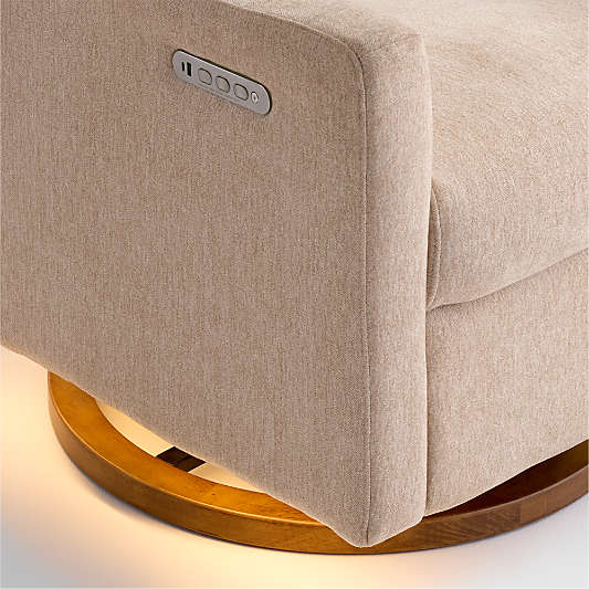 Babyletto Kiwi Pro Desert Tan Swivel Glider Power Recliner Nursery Chair