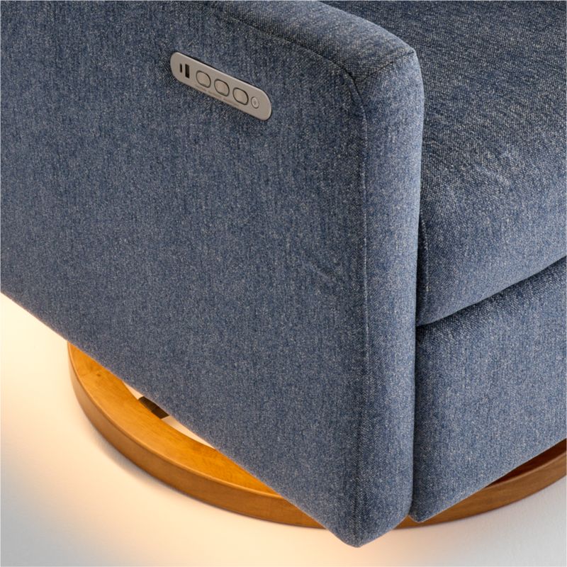Babyletto Kiwi Pro Ocean Blue Swivel Glider Power Recliner Nursery Chair - image 9 of 10