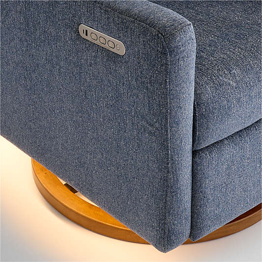 Babyletto Kiwi Pro Ocean Blue Swivel Glider Power Recliner Nursery Chair
