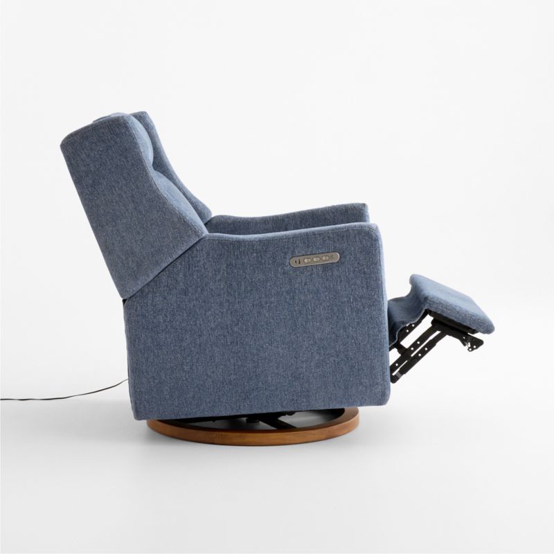 Babyletto Kiwi Pro Ocean Blue Swivel Glider Power Recliner Nursery Chair - image 5 of 10