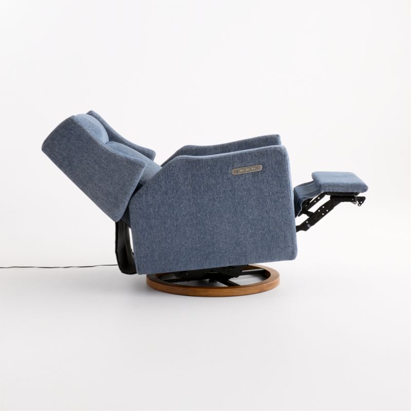 Babyletto Kiwi Pro Ocean Blue Swivel Glider Power Recliner Nursery Chair - image 6 of 10