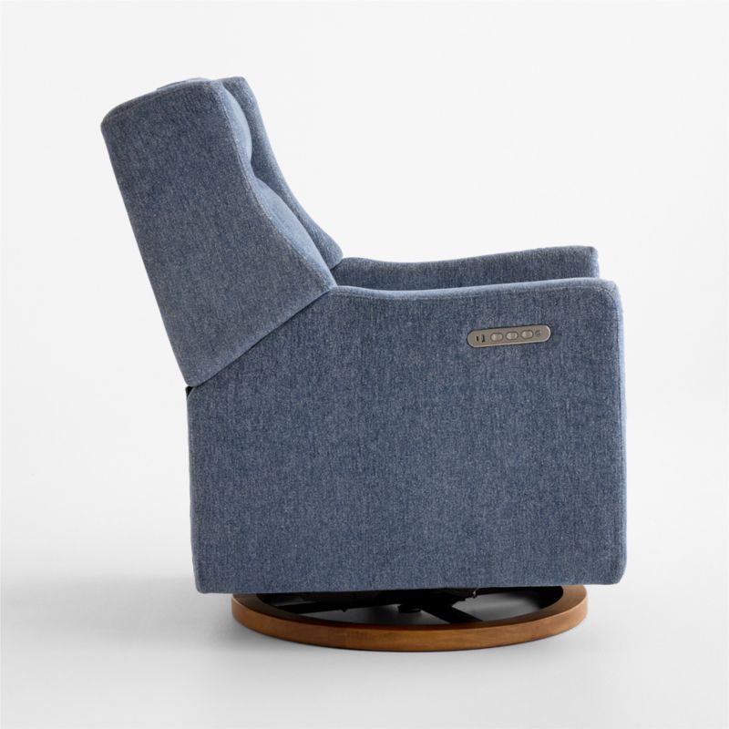 Babyletto Kiwi Pro Ocean Blue Swivel Glider Power Recliner Nursery Chair - image 3 of 10