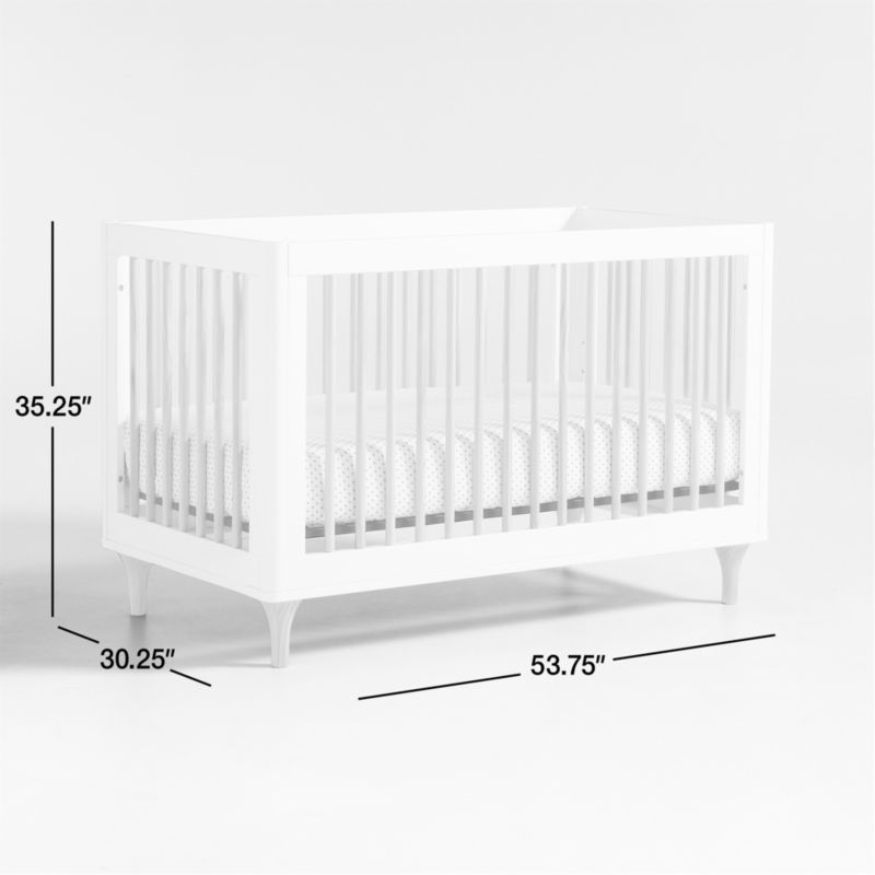 View Babyletto Lolly White & Natural Wood 3-in-1 Convertible Baby Crib with Toddler Bed Conversion Kit - image 3 of 21