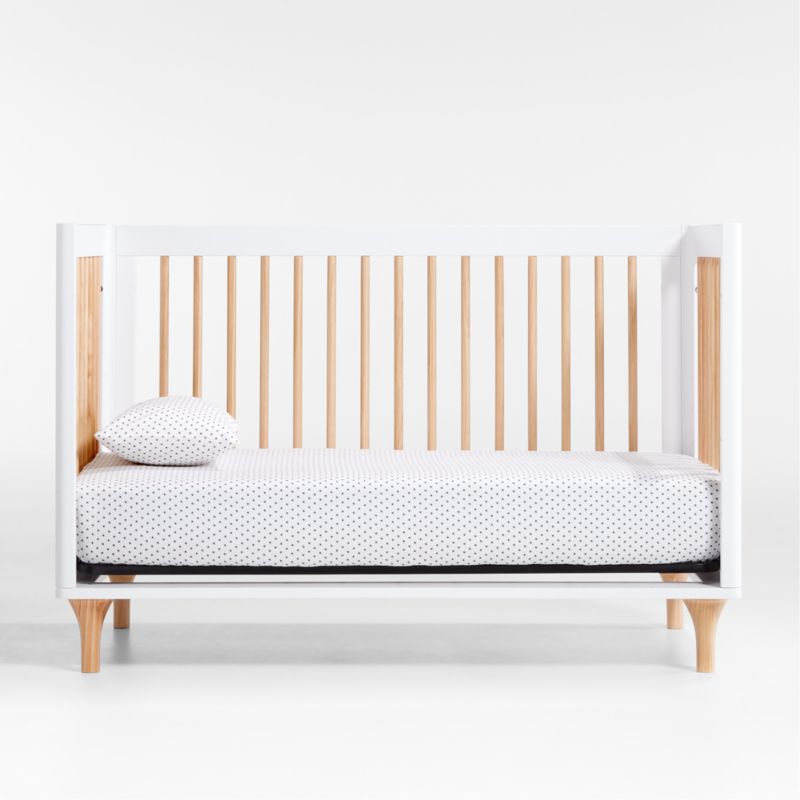 Babyletto Lolly White & Natural Wood 3-in-1 Convertible Baby Crib with Toddler Bed Conversion Kit - image 10 of 21