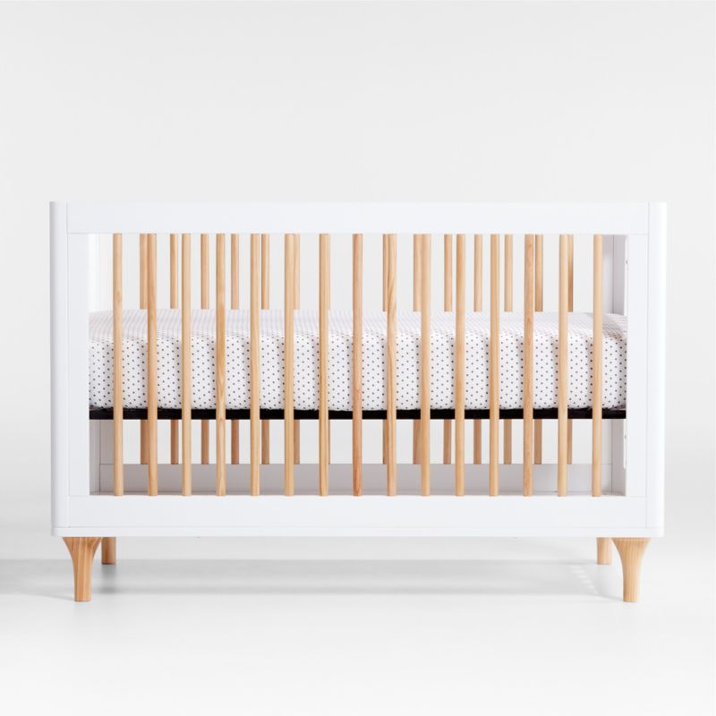 Babyletto Lolly White & Natural Wood 3-in-1 Convertible Baby Crib with Toddler Bed Conversion Kit - image 6 of 21