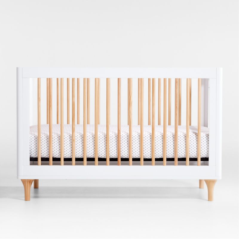 Babyletto Lolly White Natural 3 in 1 Wood Convertible Baby Crib with Toddler Bed Conversion Kit Reviews Crate Kids Canada