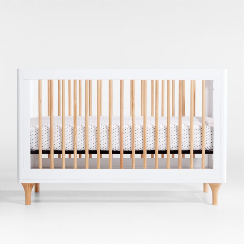 Babyletto Lolly White & Natural Wood 3-in-1 Convertible Baby Crib with Toddler Bed Conversion Kit - image 7 of 21