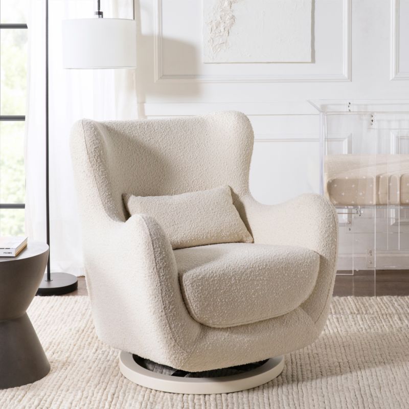 Babyletto x Nursery Works Solstice Ivory Boucle Nursery Glider Chair ...