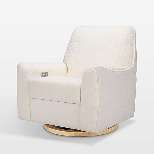 Babyletto Sunday Shearling Swivel Glider Power Recliner