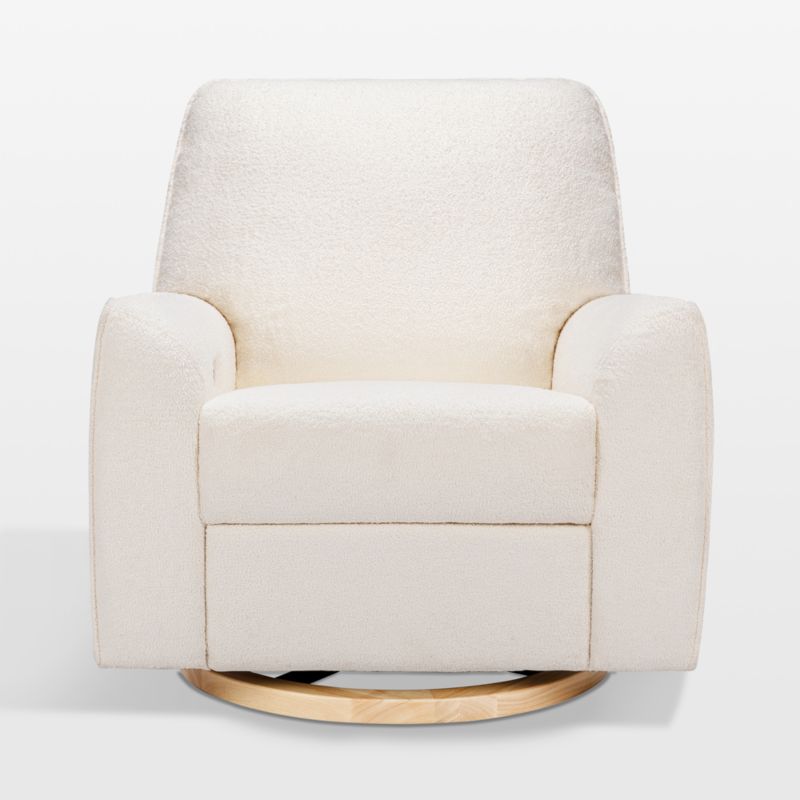 Babyletto Sunday Performance Chantilly Fleece Nursery Power Glider Recliner Chair with Light Wood Base - image 8 of 12