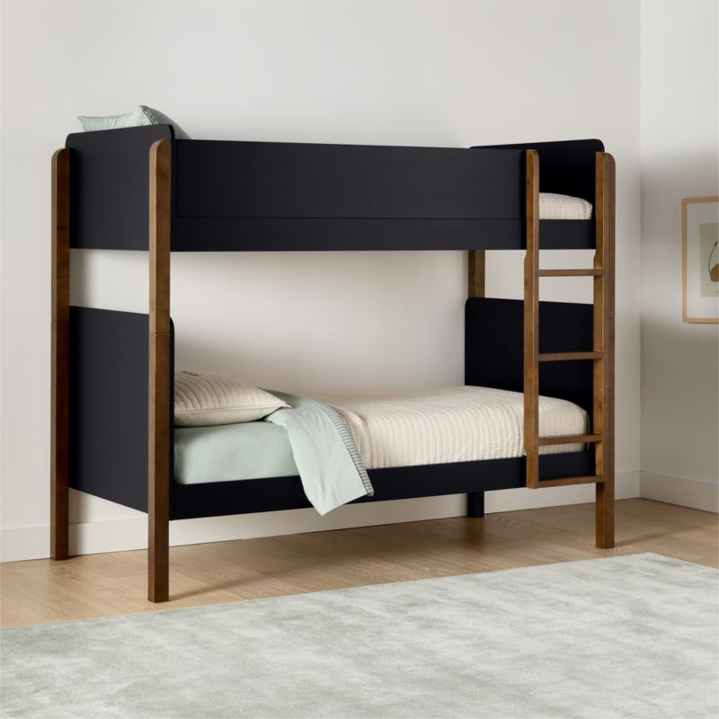 Babyletto TipToe Natural Walnut & Black Wood Kids Bunk Bed - image 1 of 9