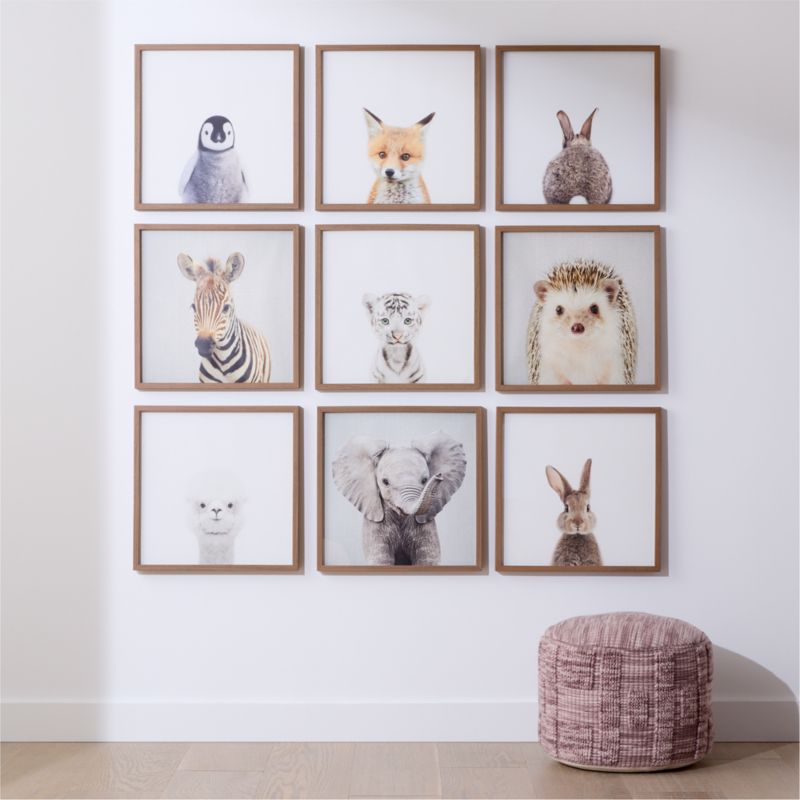 Baby Bunny Walnut Wood Framed Wall Art Print - image 1 of 8