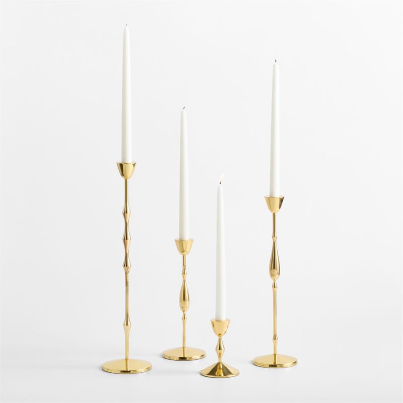 Beaded Mini Polished Brass Finish Metal Taper Holder 4.5" - image 2 of 6