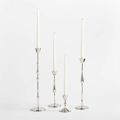 Beaded Polished Chrome Finish Taper Holders