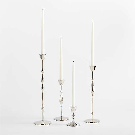Beaded Polished Chrome Finish Taper Holders