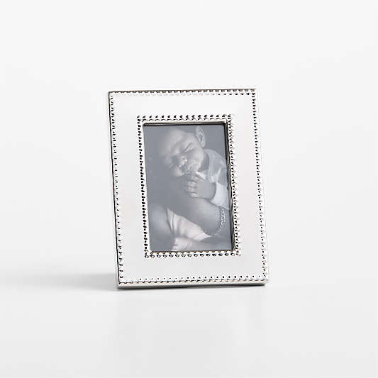 Signature Silver Beaded Metal Picture Frame 2"x3"