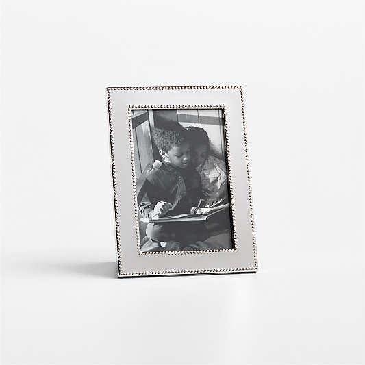 Signature Silver Beaded Metal Picture Frame 4"x6"