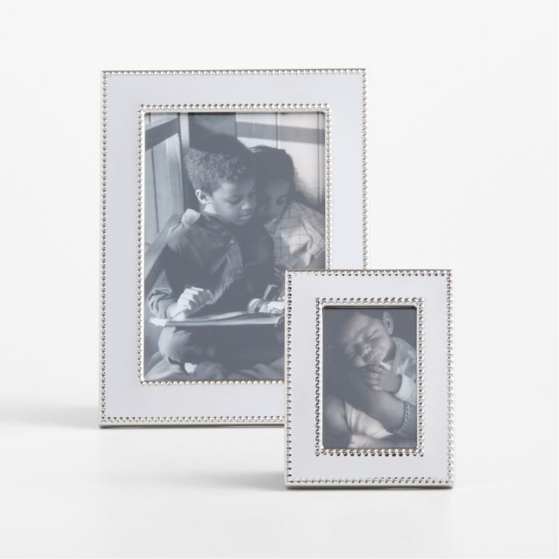 Signature Silver Beaded Metal Picture Frame 2"x3" - image 1 of 7