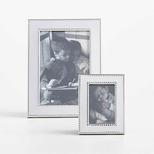 Signature Silver Beaded Metal Picture Frames