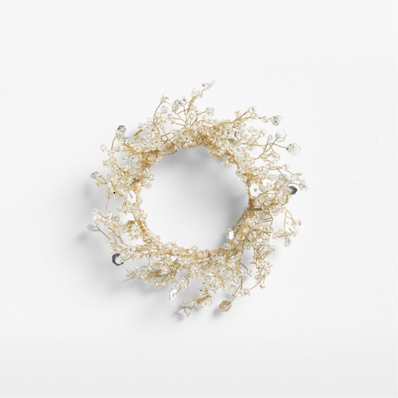 Beaded Silver and Gold Wreath Napkin Rings, Set of 4 - image 1 of 2