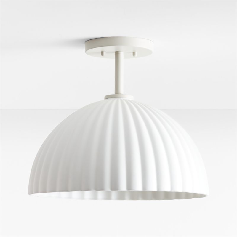 Bea White Scalloped Ceramic 15" Kids Flush Mount Ceiling Light - image 6 of 9