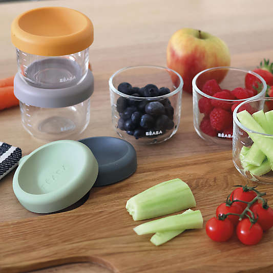 BEABA 5oz Glass Baby Food Jars, Set of 6