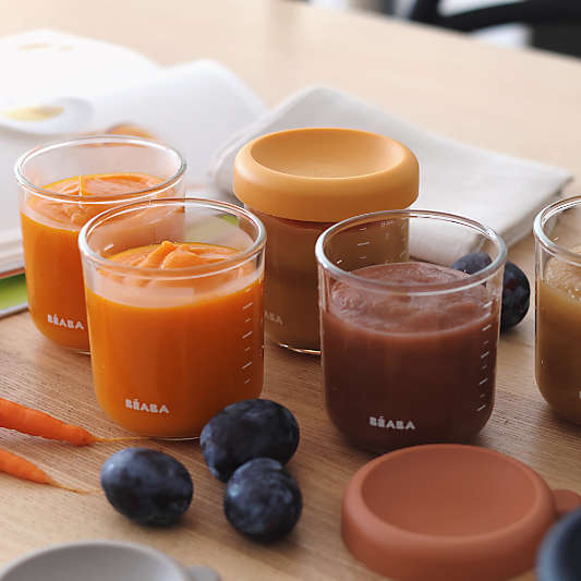 BEABA 8oz Glass Baby Food Jars, Set of 6