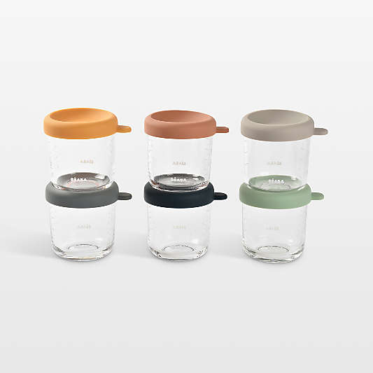 BEABA 8oz Glass Baby Food Jars, Set of 6