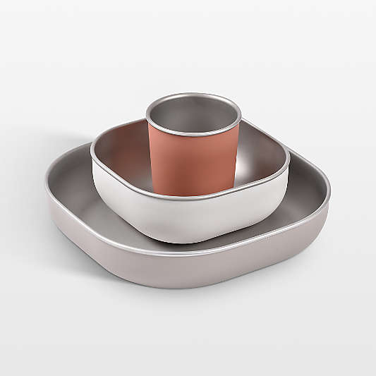 BEABA Terracotta Stainless Steel Baby Meal Set