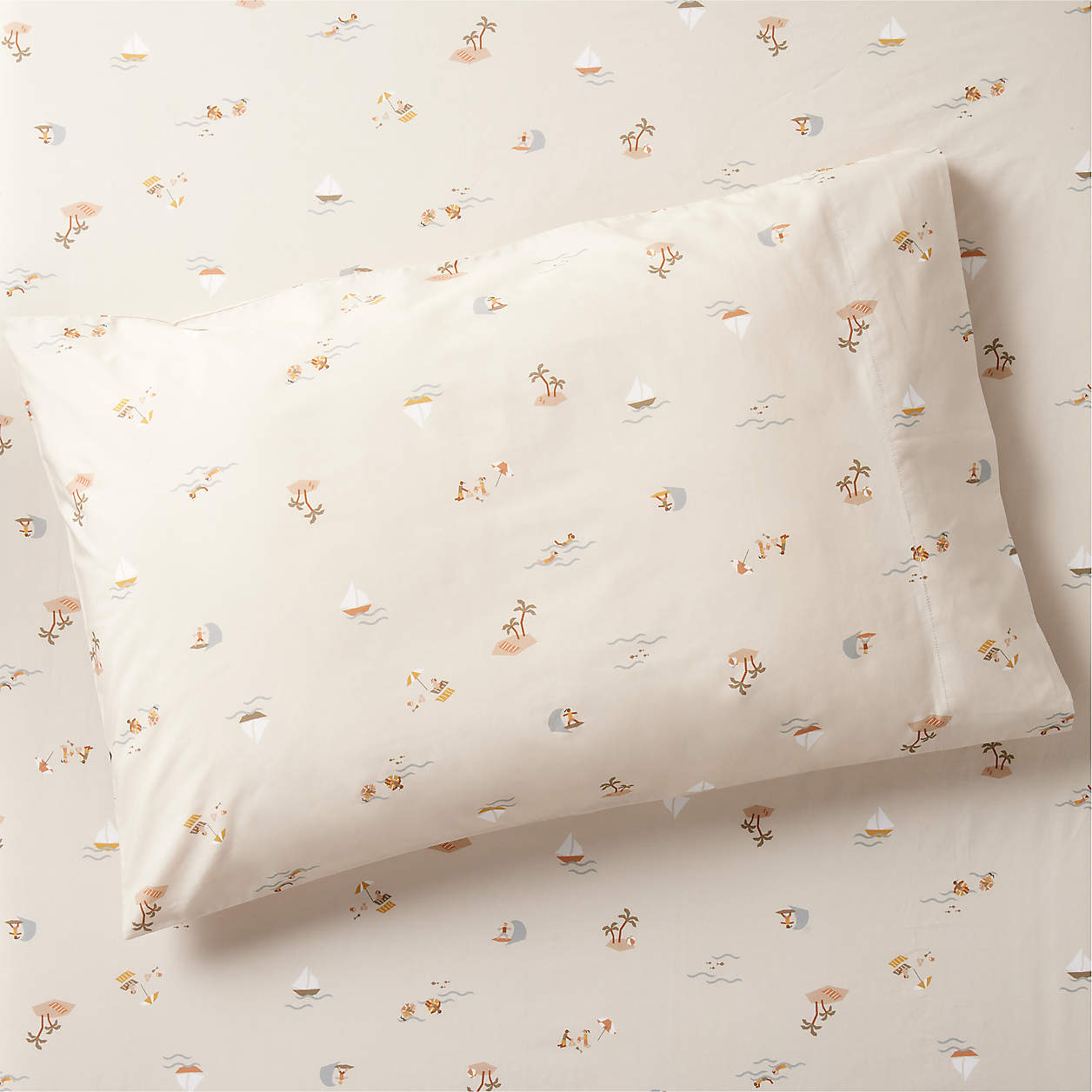 Beach Scene Organic Cotton Kids Sheet Set Crate & Kids