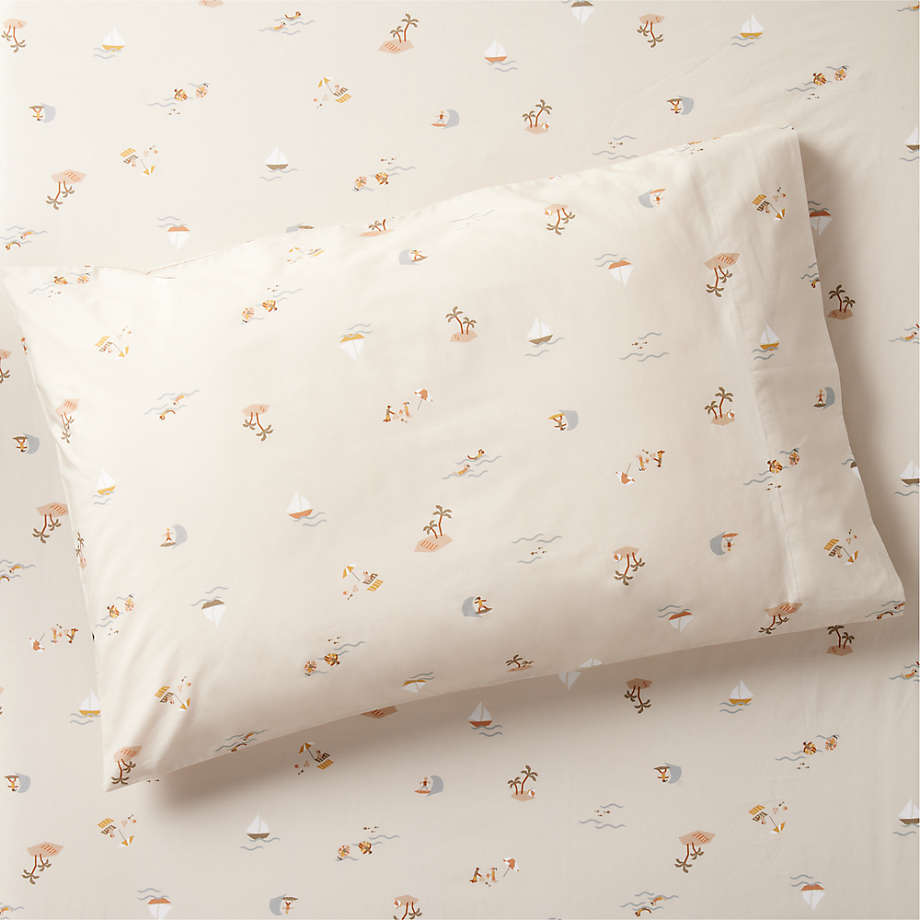 Beach Scene Organic Cotton Kids Sheet Set Crate & Kids