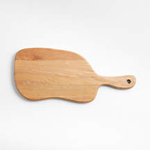 Beacon Medium Ash Wood Paddle Serve Board with Handle + Reviews | Crate & Barrel