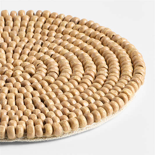 Wooden Beaded Coasters, Set of 4