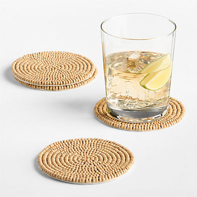View Wooden Beaded Coasters, Set of 4 details