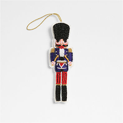 View Beaded Nutcracker Christmas Tree Ornament details