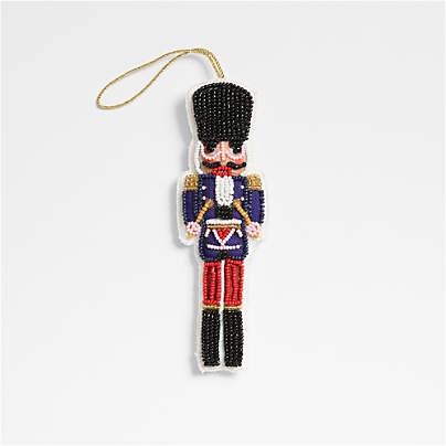 Beaded Nutcracker Christmas Tree Ornament