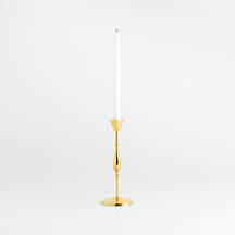 10.5" Small Polished Brass Finish Metal Taper Holder