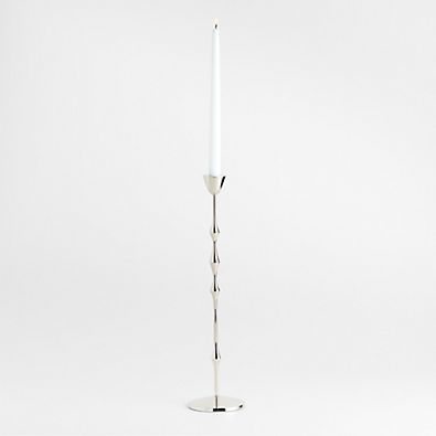 View Beaded Large Polished Chrome Fiish Taper Holder 17.5" details