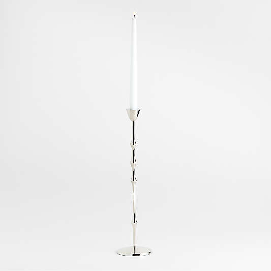 Beaded Large Polished Chrome Fiish Taper Holder 17.5"