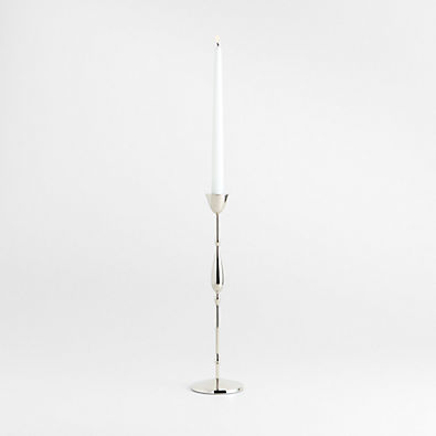 View Beaded Medium Polished Chrome Finish Taper Holder 14.5" details
