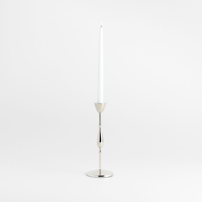 Valla Short White Ceramic Taper Candle Holder