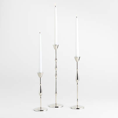 Beaded Polished Chrome Finish Taper Holders