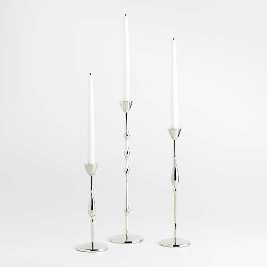 Beaded Polished Chrome Finish Taper Holders