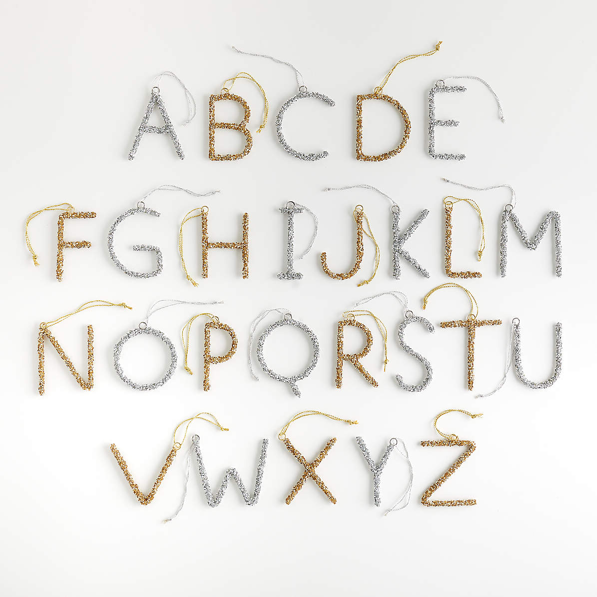 Silver Metal Beaded Letter Christmas 