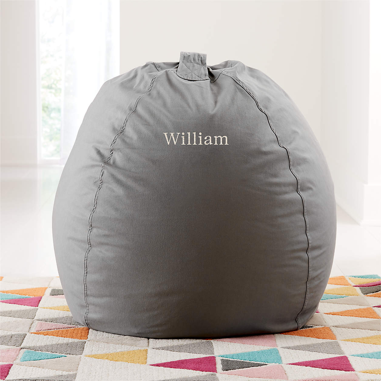 Large Grey Bean Bag Chair + Reviews | Crate & Kids