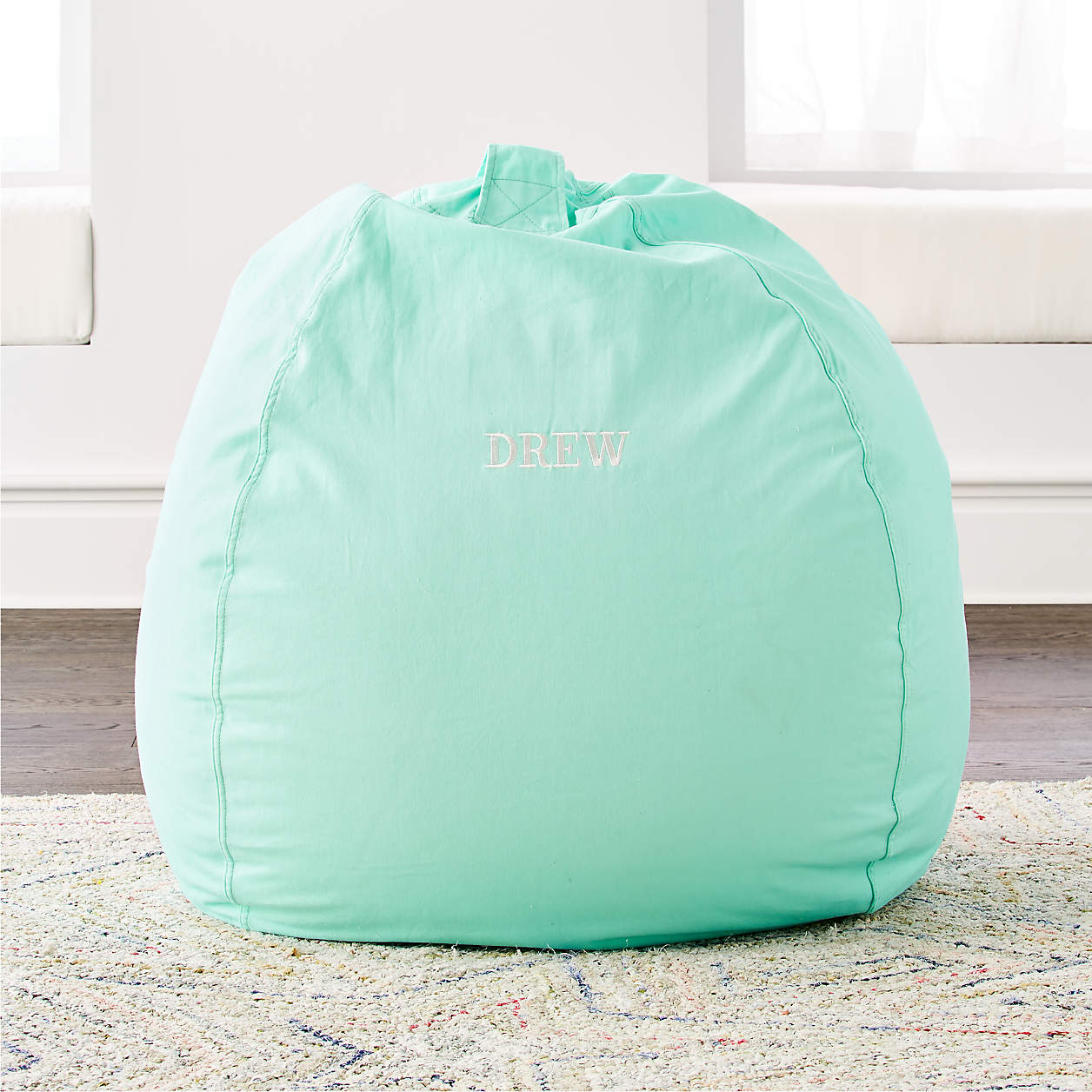 Large Mint Bean Bag Chair + Reviews Crate & Kids