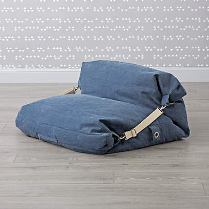 Kids Blue Bean Bag Bed Chair Reviews Crate Kids